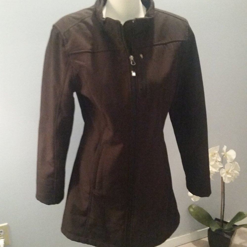 Marika black soft shell trench coat